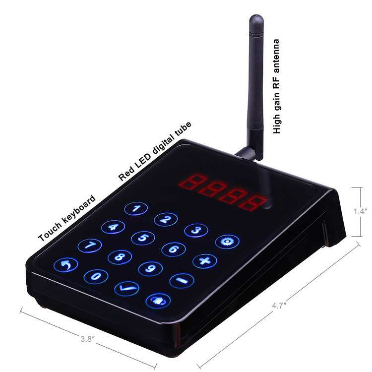 Wireless and Long Range 433.92Mhz Restaurant Customer Queue Coaster Pager with 15 pagers