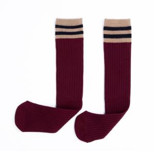 China Strips Knitting Girls Knee High Socks Breathable Sweat Absorbent Casual Socks For Dance wholesale