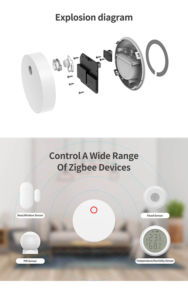 Wireless Tuya Zigbee Hub Home Assistant 1A Zigbee Gateway Hub