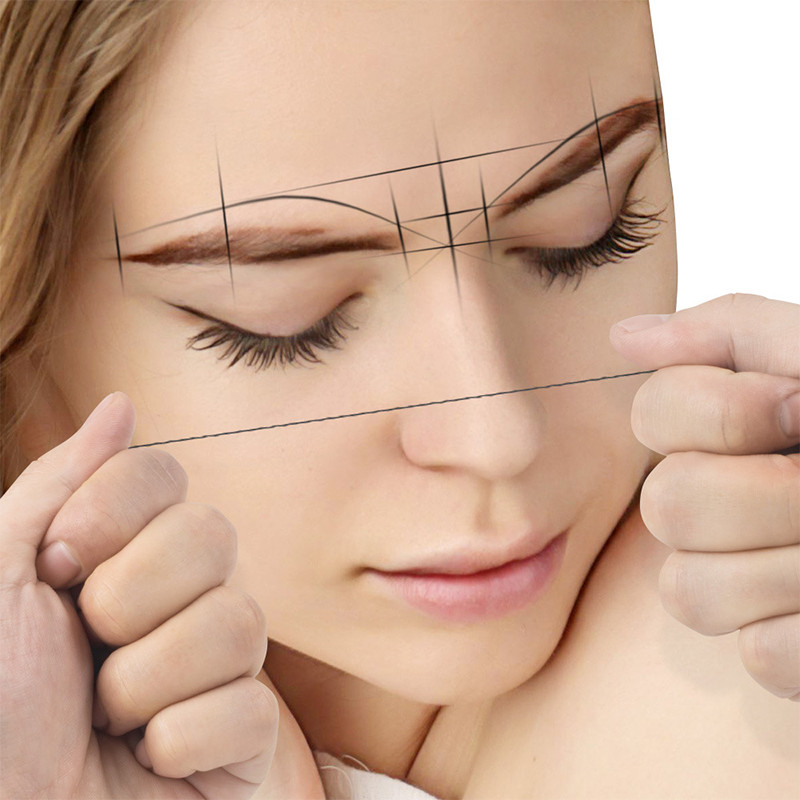 OEM Microblading Pre Inked Mapping String Black White Thread Eyebrow Measure Positioning Tools