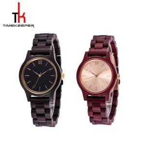 China Personalized Water Resist Modern Wood Watches Black Sandal Wooden Wrist Watch wholesale