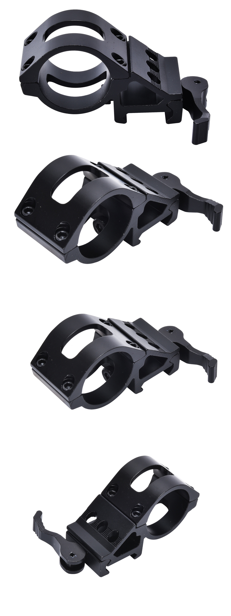 Quick Detachable Scope Mount 30mm Offset Ring for 21mm Side Mount in Matte Black
