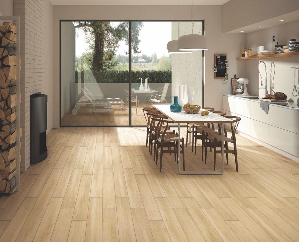 Wear-Resistant 150x900mm Indoor Floor Wooden Porcelain Strips For Bedroom Brown And Gray