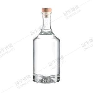 China Customized Glass Wine Bottle 700ml 750ml Long Neck Clear Collar Material wholesale