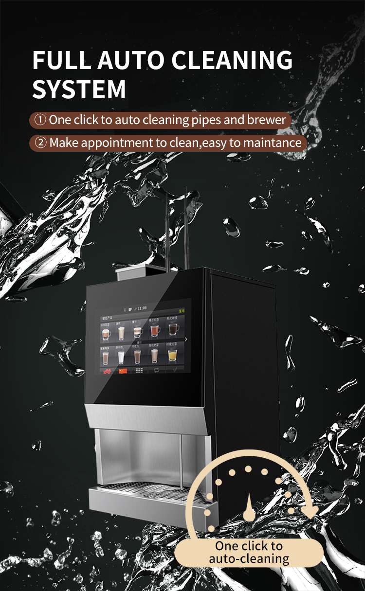 Automatic Coffee Vending Machine With 15.6inch Touch Screen And Remote Control