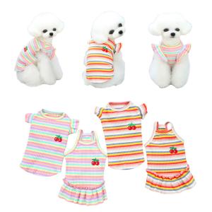 China Embroidered Dog Pet Clothes Pure Cotton With Classic Stripes wholesale