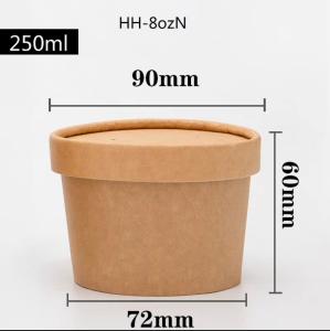 China Bio-Degradable 8/12oz Kraft Food Grade Disposable Paper Soup Cup wholesale