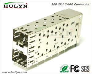 China SFP 2x1 CAGE Stacked SFP Jack With LEDs wholesale