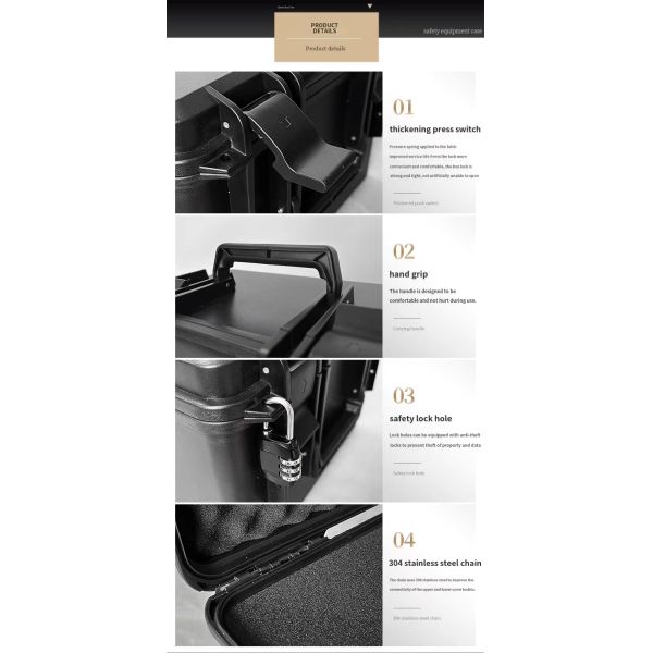 Impact-Resistant Stackable Tool Storage Case with Dust Proof Hard Plastic Tool Box