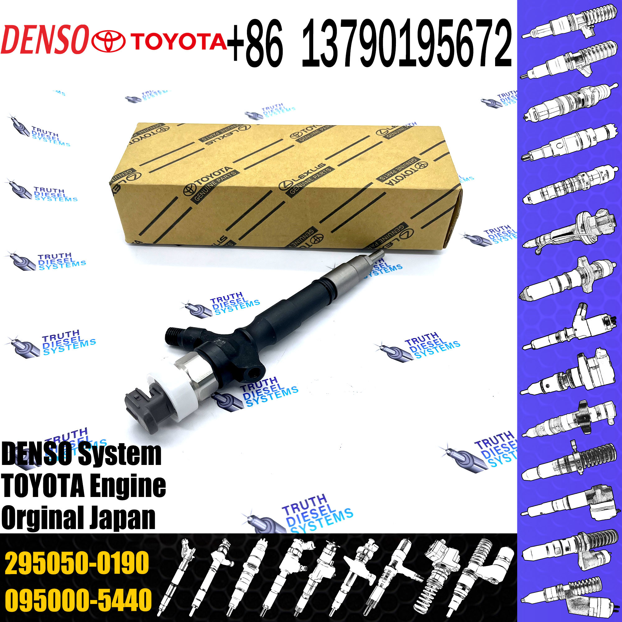 Common Rail Injector 2950500190 295050 0190 New diesel injector Assy 295050-0190 for Toyota
