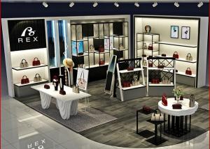 China Boutiques Bag Shoe Store Display Shelves Luxury Wooden Customized Size wholesale