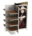 Freestanding Advertising Wood Shelving 4 - Way Retail Clothing Racks Customized