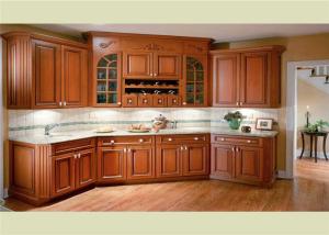 China Beautiful Solid Wood Kitchen Cabinets Customized Classic Design From Foshan wholesale