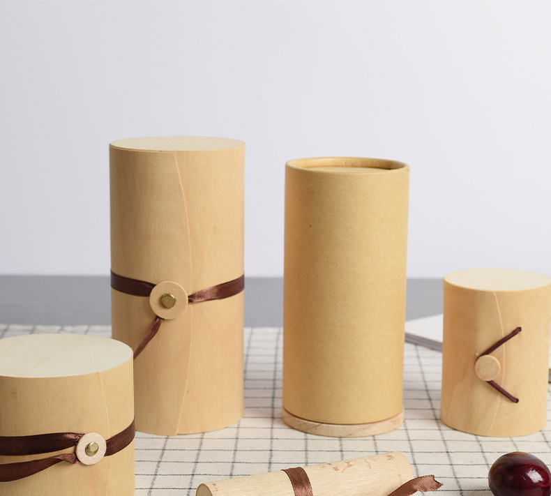 Cylindrical Wooden Box Packaging