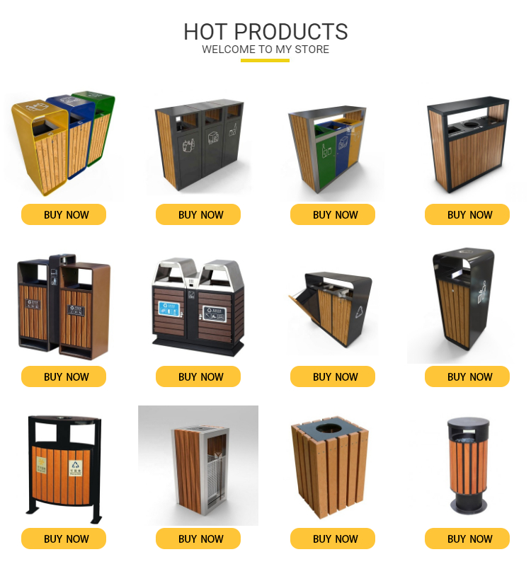Wood Plastic Composite SGS 50L Two Compartment Trash Can