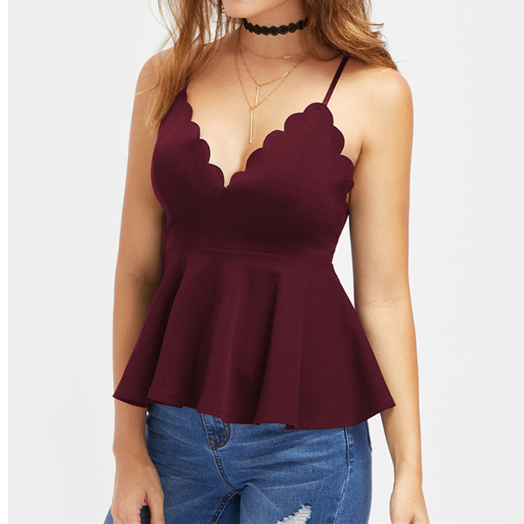 high quality ladies sexy backless deep v-neckling fashion blouse for women