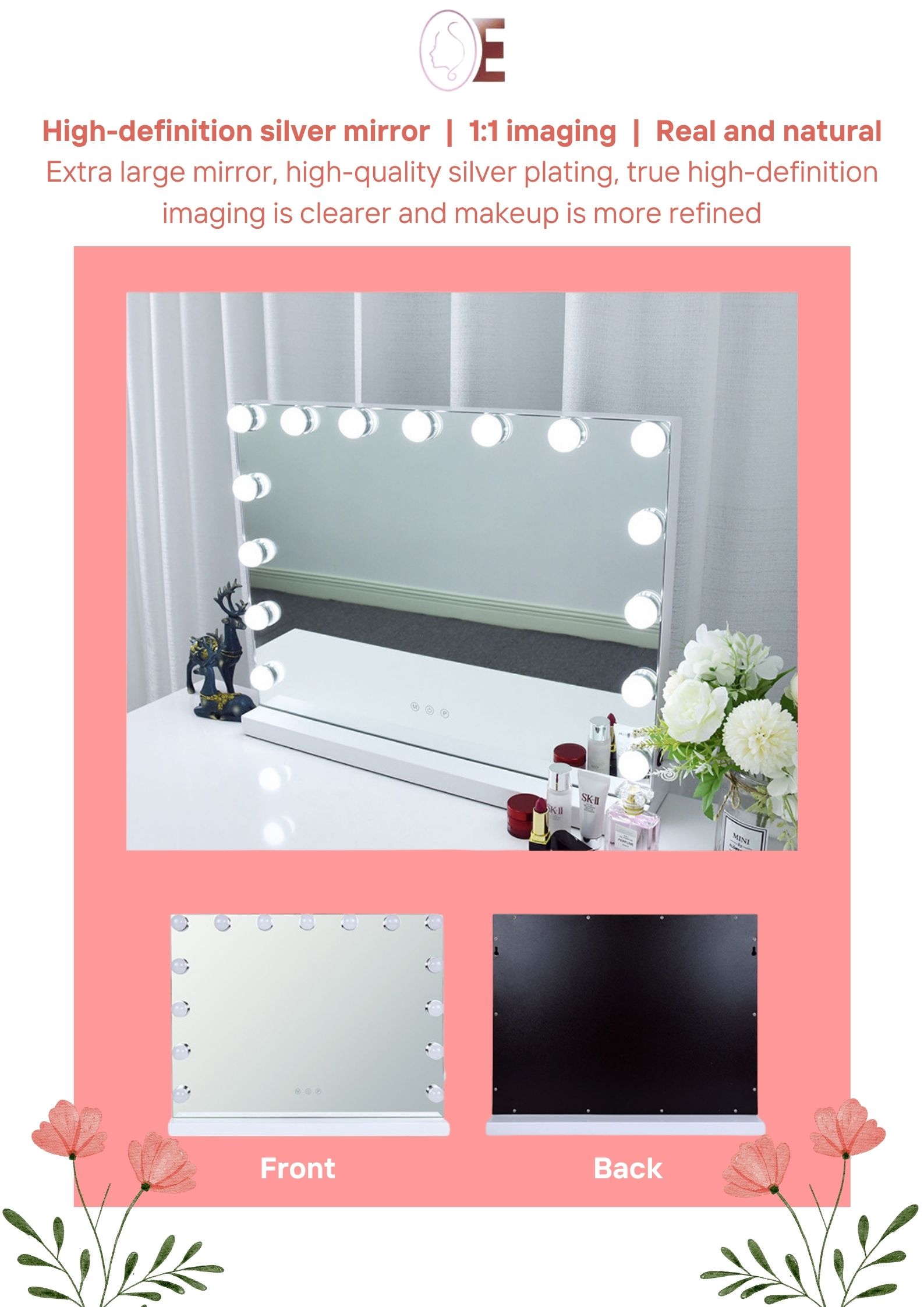 Makeup Hollywood Mirror 80 X 60 Rechargeable Vanity Mirror
