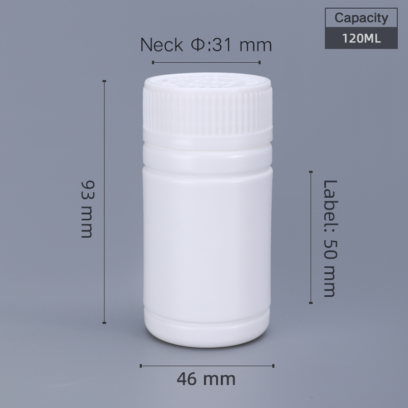 SCREW CAP 100ml White HDPE Plastic Bottles for Food Grade Calcium Capsules