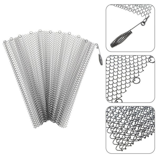 Stainless Steel 304 Fireplace Screen Mesh Curtain 6mm Hole