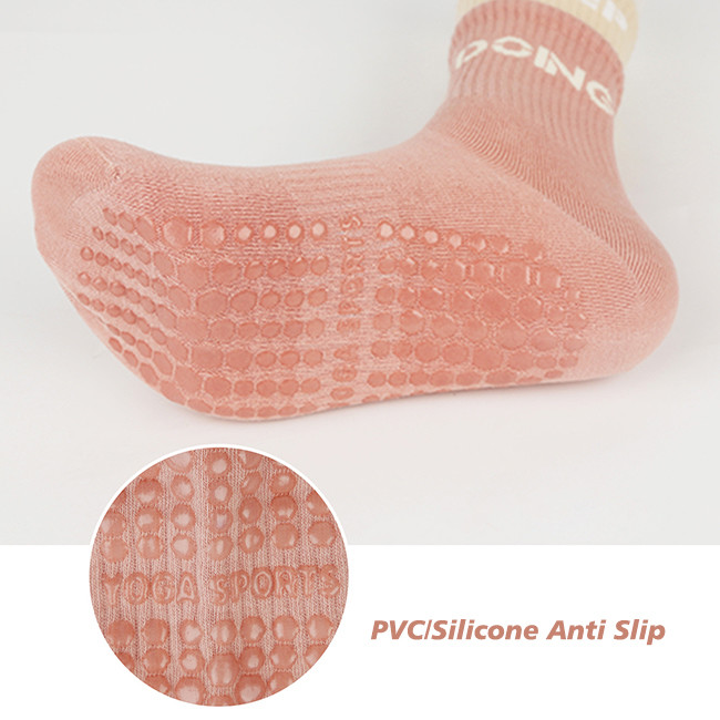 Custom Logo Fitness Anti Slip Grip Socks Floor Pilates Sports Women Yoga Socks