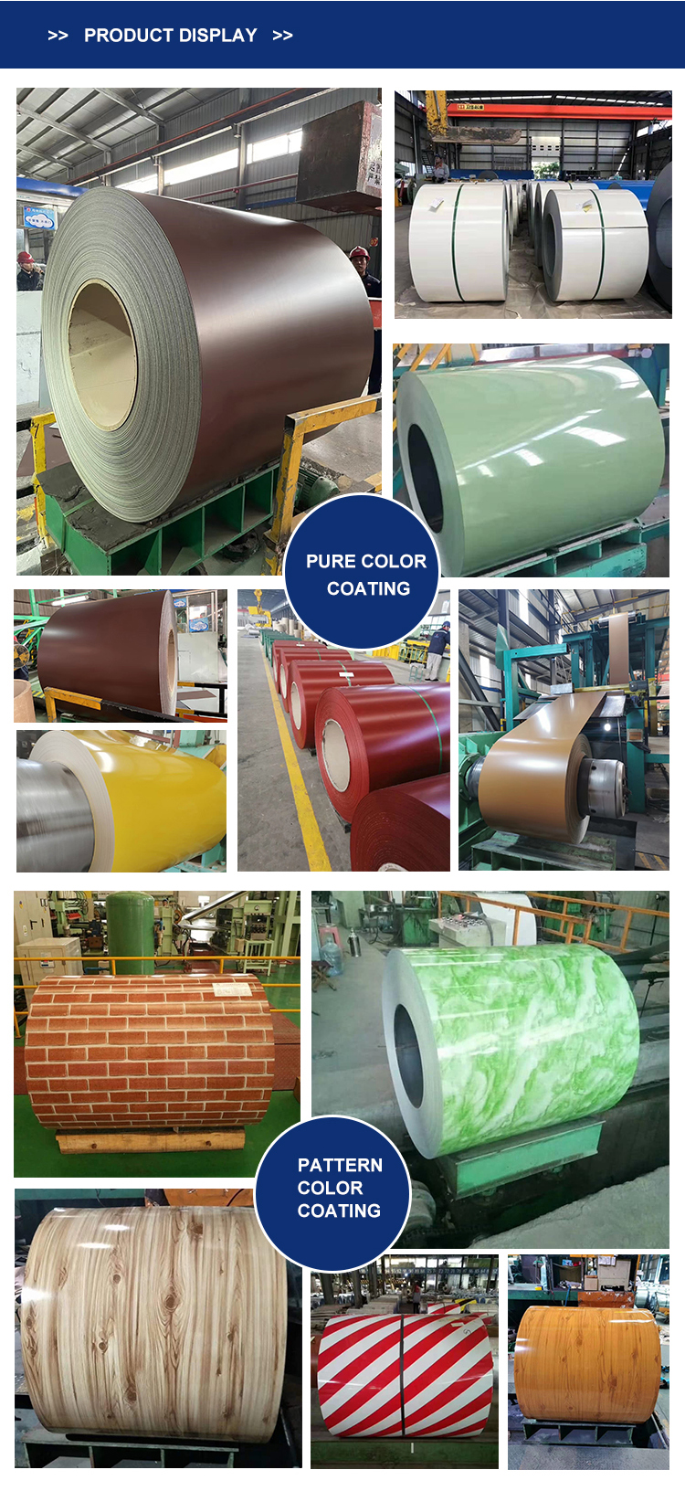 Color Coated Galvanized steel coil for roofing and decorations PPGI PPGL Steel materials Width 1000/1250mm Thickness 0.12-4.0mm
