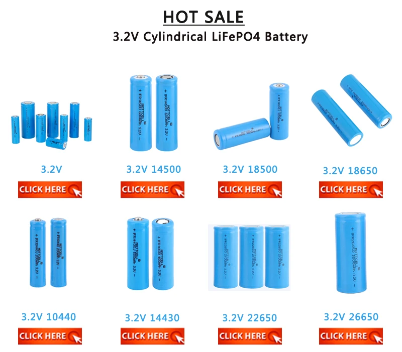 22430 Cylinder Lithium Battery IFR22430P 950mA 3.2V LiFePO4 Battery Cell