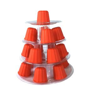 China Clear 4 Tier Canele Display Stand For Cake Shop Bakery wholesale