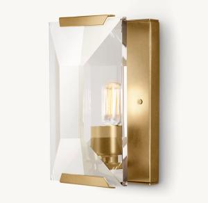 China Diamond Cut Brass Crystal Bedroom Wall Lamp Harlow Crystal Sconce wholesale