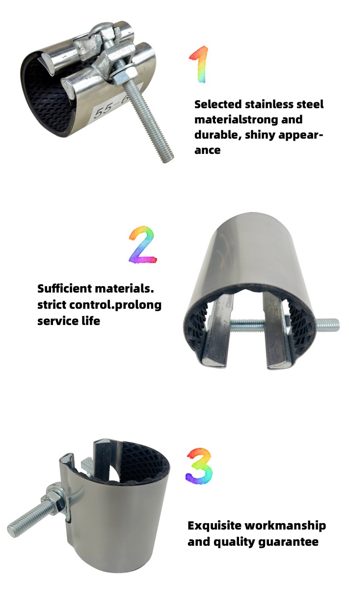 Stainless Steel Thread Straight Pipe Coupling Repair Clamp For Small Diameter Pipes