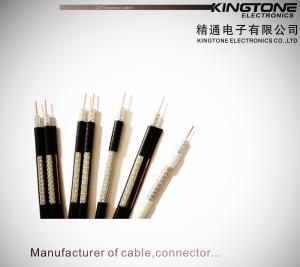 China RG11 CATV Coaxial Cable with Messenger Copper Clad Steel Conductor PE Jacket wholesale