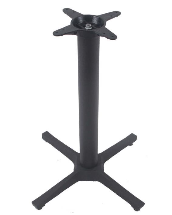 Bistro Table base Cross Base Black Wrinkle Powder Coating For Commercial Furniture
