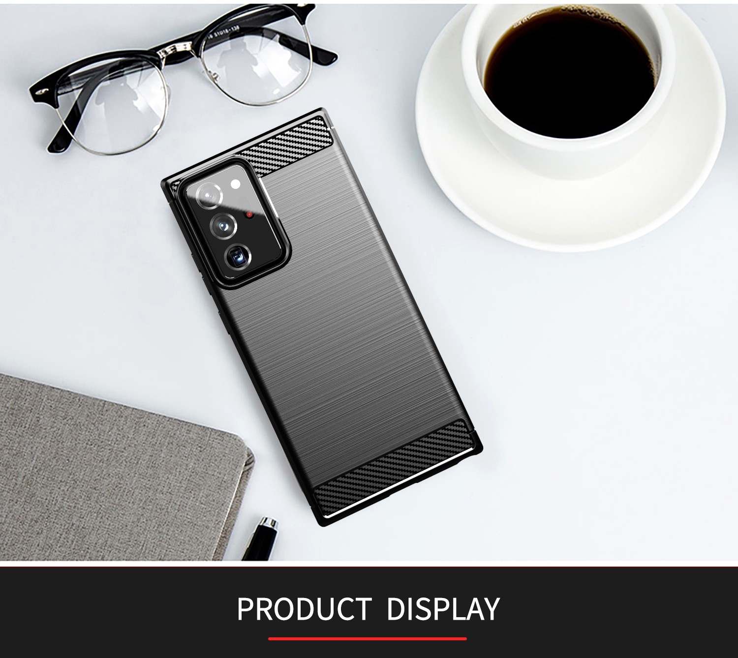 Luxury Shockproof Phone Cases Carbon Fiber TPU Back Cover Anti Slip
