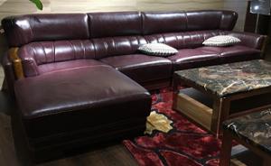 China Traditional Design Leather Sectional Furniture / Brown Leather Sectional Couch wholesale