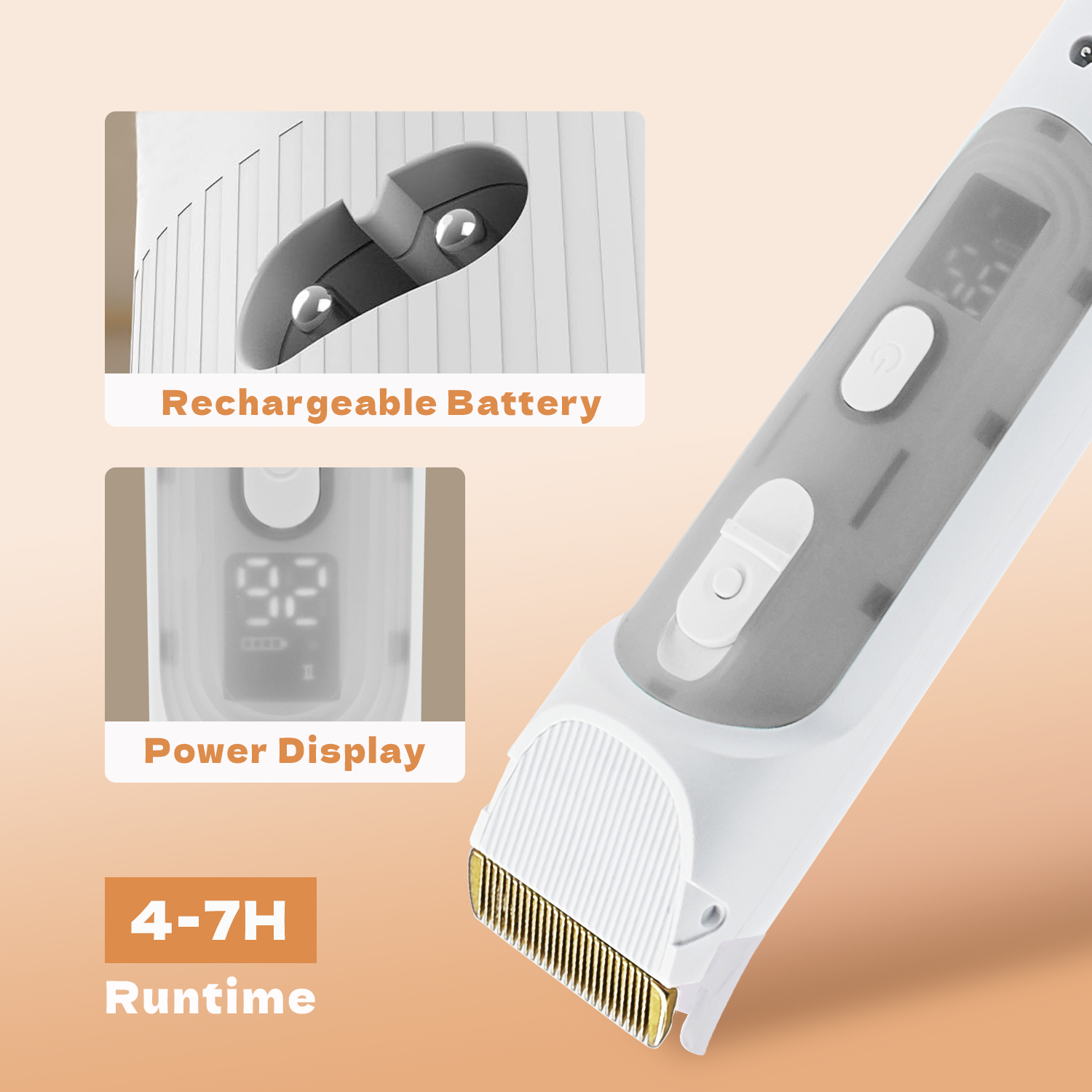 Customizable 300W Pet Grooming Vacuum Tool for Hair Shedding Trimmer Comb Accessories