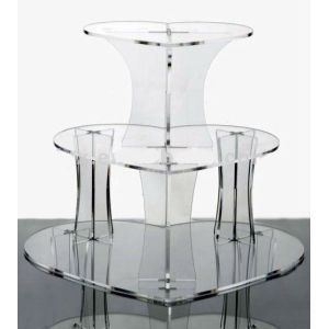 China 3 tiers acrylic cake display stand with heart shape wholesale
