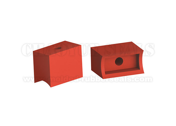 Customized Rectangle Red Color Industrial Silicone Rubber Suction Cups For Paper Making Machine