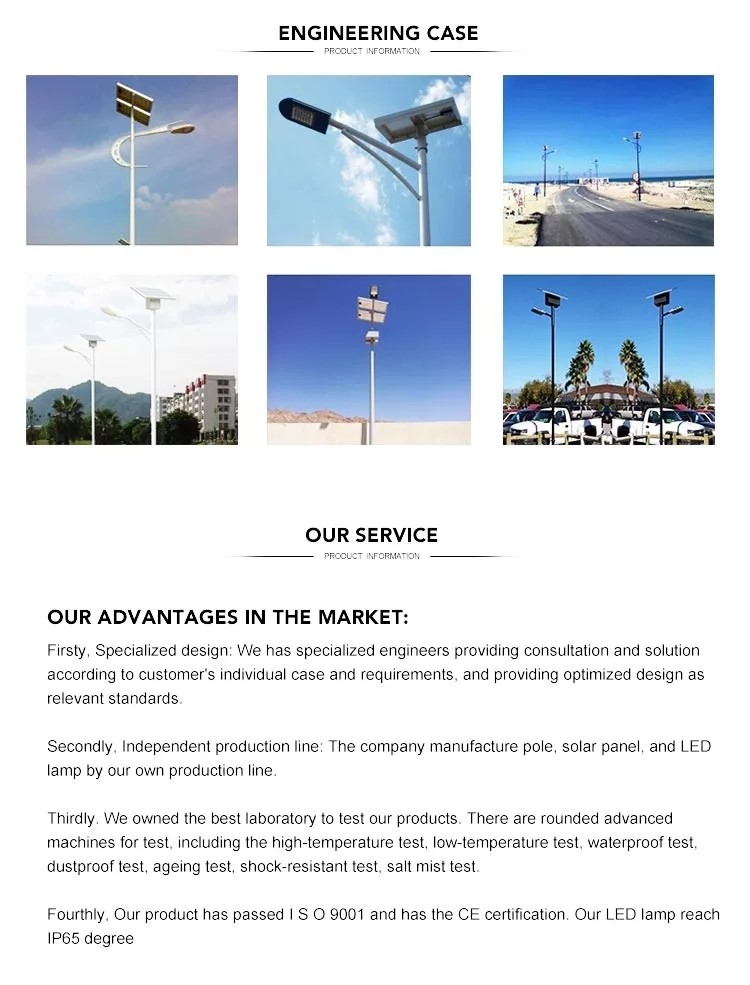 20-280W All In One Solar Street Light CE RoHS ISO9001 Approved 80 RA