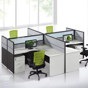 China Customized Call Center Office Furniture Partitions / 4 Person Workstation Desk wholesale