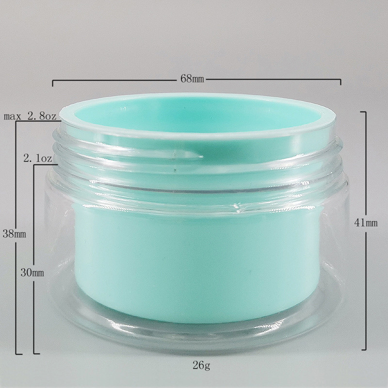 Plastic Double Wall Layers 80g Face Sleeping Hair Cream Jar