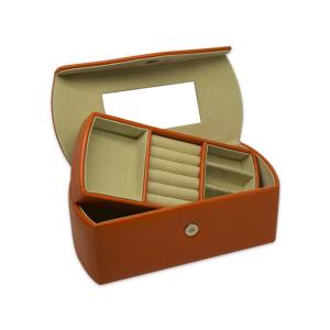 China 2 layers Portable MDF Divider Leather Jewelry Box wholesale