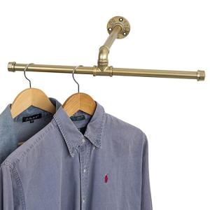 China Wall Mounted Pipe Clothing Rack 20-Inch Industrial T-Bar Metal Hanging Clothes Holder wholesale