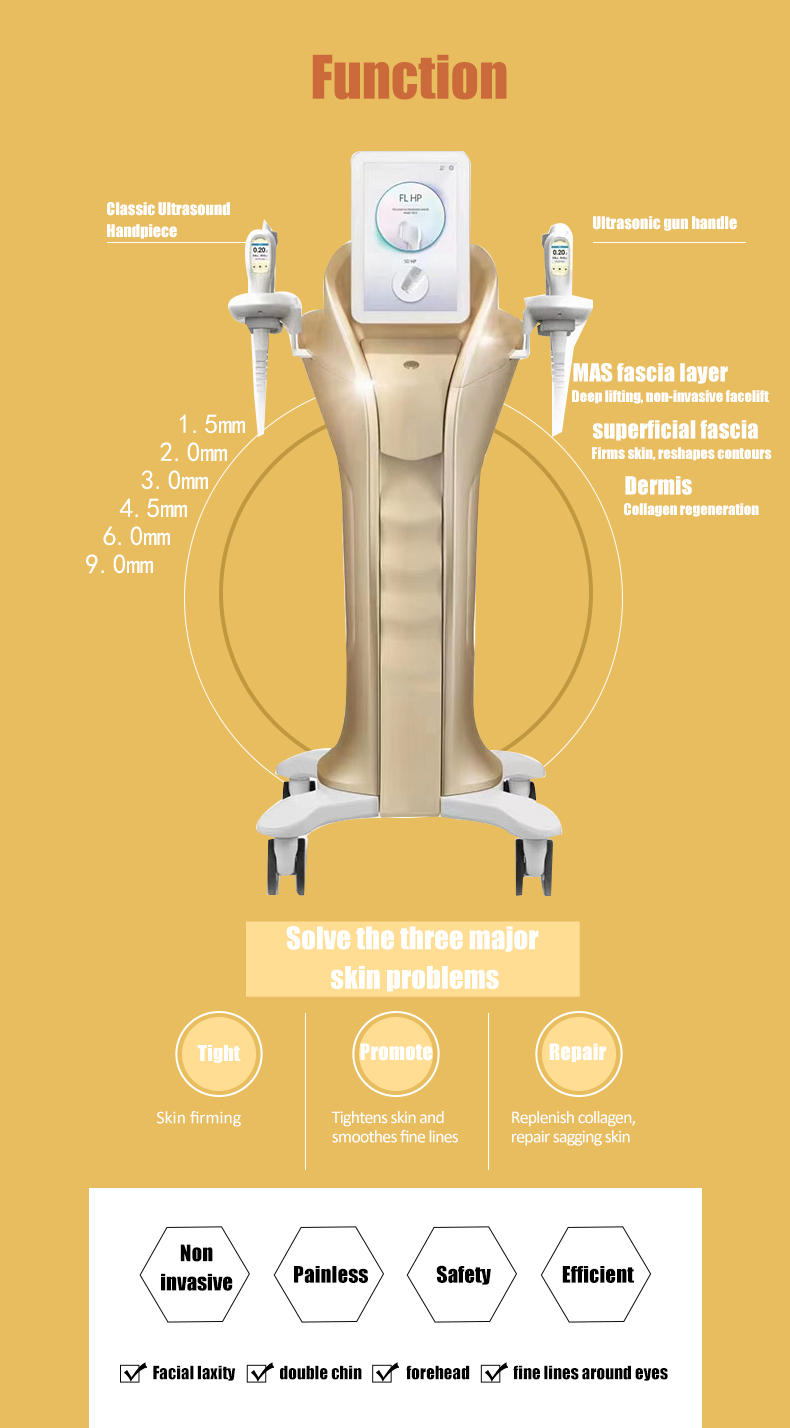 MFU RF Ultrasonic Hifu Beauty Machine For Face Lifting Skin Tightening Wrinkle Reduction Body Firming Treatment