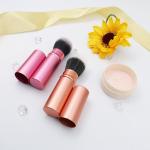 Pink ISO9001 Nylon Retractable Makeup Brush 10.5*2.5cm