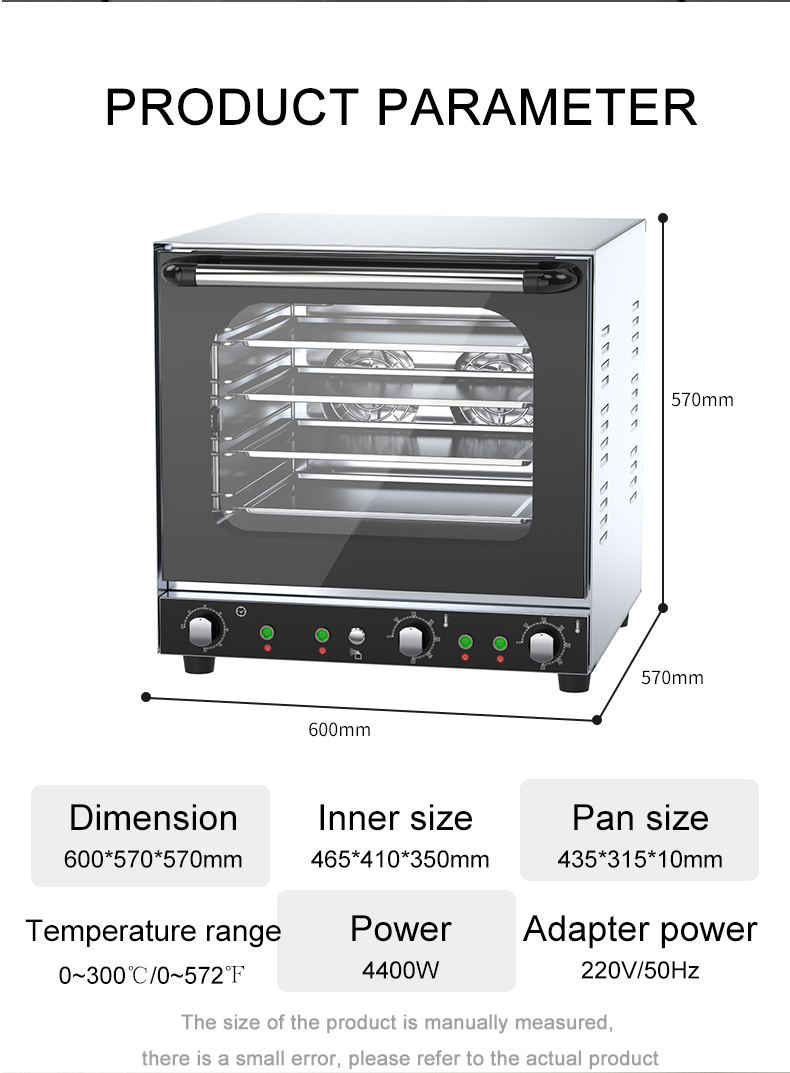 600X620X575mm Stainless Steel Electric Bread Baking Oven with Multifunctional Function