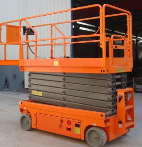 China Solid Tires Single Person Scissor Lift Mobile Hydraulic Scissor Lift Table wholesale