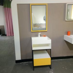 China Smooth Stone Bathroom Sink Cabinets Wood And Iron Baking wholesale