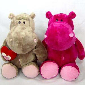China Sitting Pose Grey and Pink Hippo Plush Toys wholesale