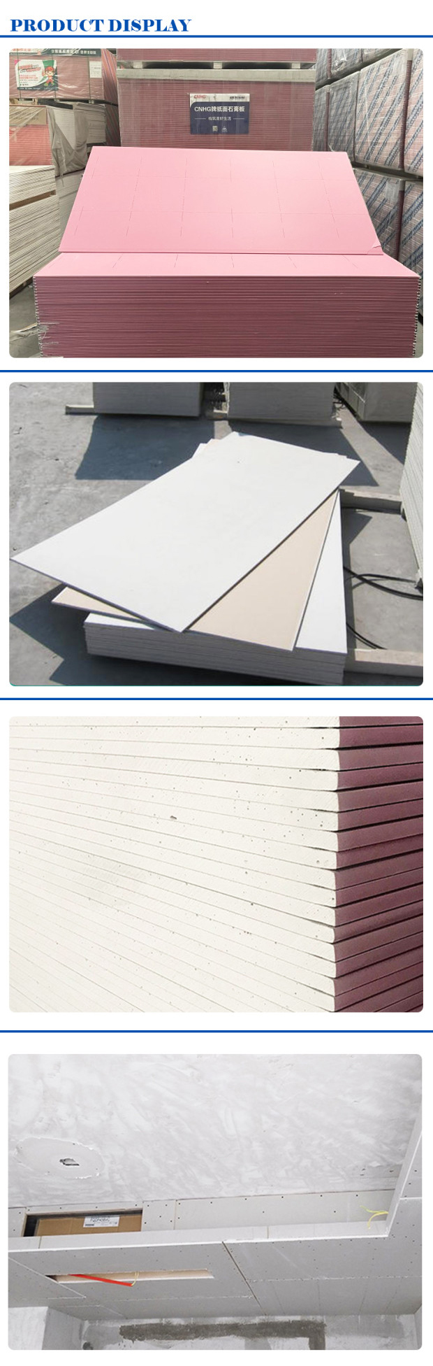 Square Edge 9.5mm Fireproof Gypsum Board For Home Decoration