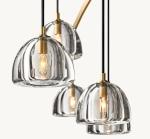 Polished Brass Crystal Contemporary Ceiling Chandeliers Hardwired