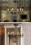 Wood Bead Chandelier Light Fixtures 6 Lights For Living room Bedroom Lighting